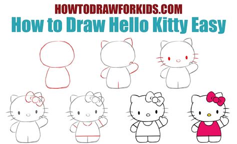 hello kitty drawing step by step